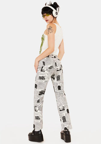 Read All About It Newspaper Pants