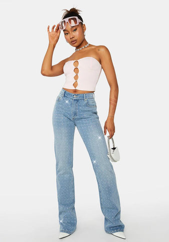 Sparkling In Love Rhinestone Jeans