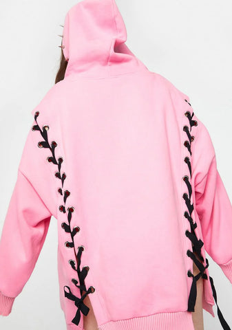 My Hearts N Hellions Lace Up Hoodie