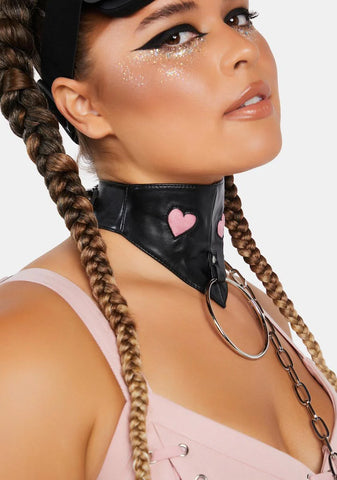 Let Them Go Vegan Leather Choker