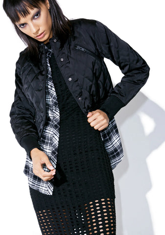 Quilted Bomber Jacket