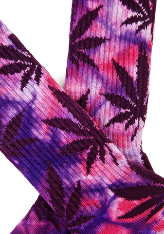 Purple Swag Tie Dye Plantlife Crew Sock