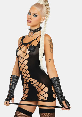 Kisses Down Low Cut Out Mini Dress