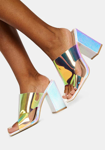 Chrome Stellar Attitude Iridescent Mules