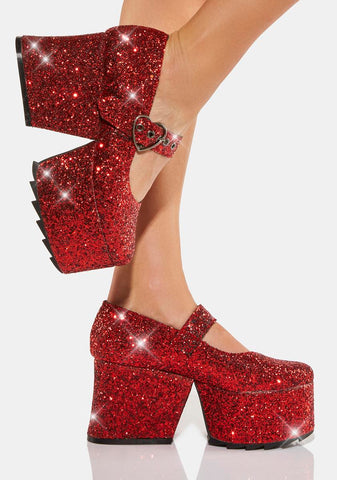 Flamboyant Platform Mary Janes