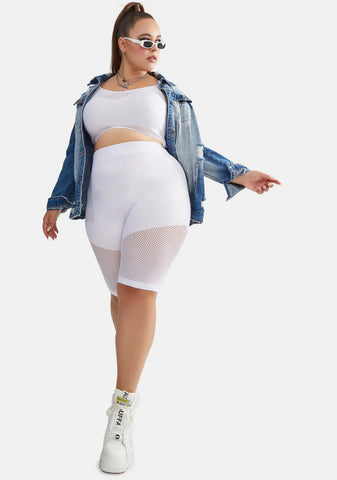 Plus Bliss 10% Luck Mesh Biker Shorts