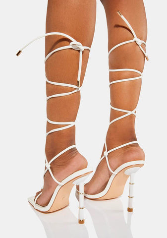 Bliss I'm Every Woman Lace Up Heels