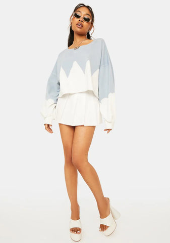 Sky Peaks And Valleys Cropped Sweater