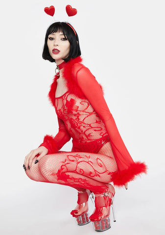 Blooming Love Fishnet Bodystocking