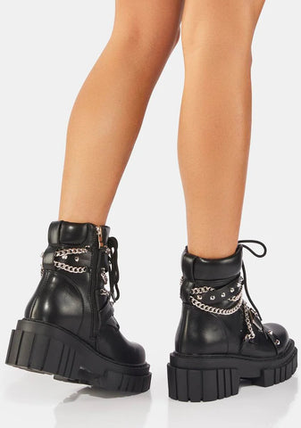 Up All Night With You Combat Boots