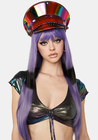 Techno Tease Striped Wig