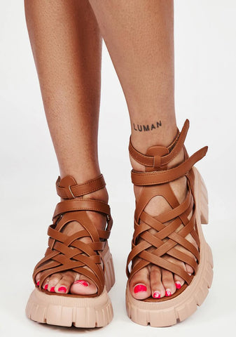 Cocoa No Guarantees Platform Sandals