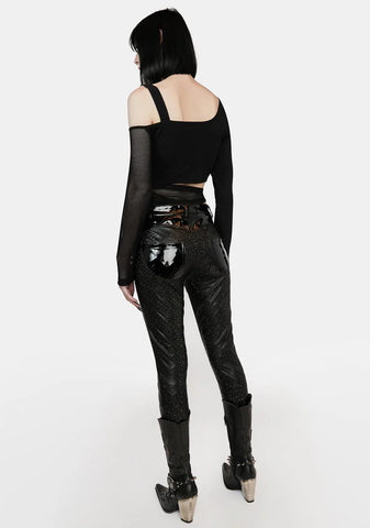 Vegan Patent Leather Leggings