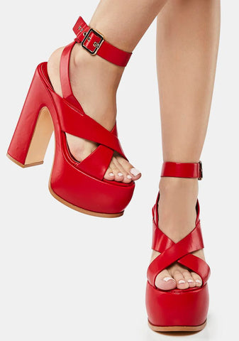 Red Balta Platform Heels