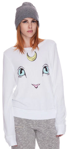Cat and Moon Baggy Beach Jumper