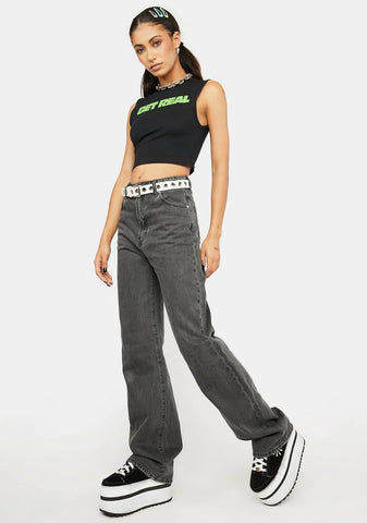 Vintage Black Heidi Wide Leg Jeans