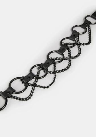 Black O-Ring Belt With Chains