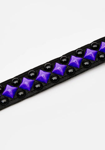 Purple & Black Studded Choker