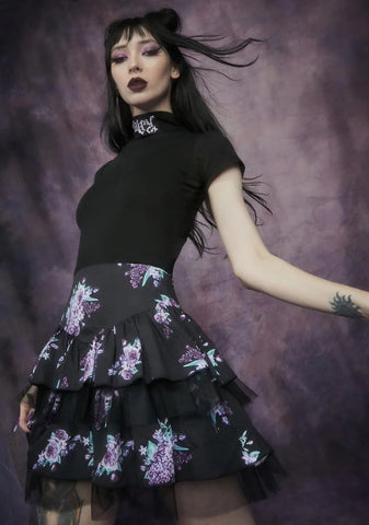Thorns And Thistles Tiered Floral Skirt
