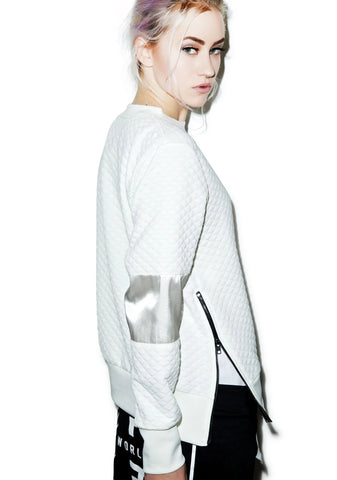 Call Me Quilted Pullover - Off White