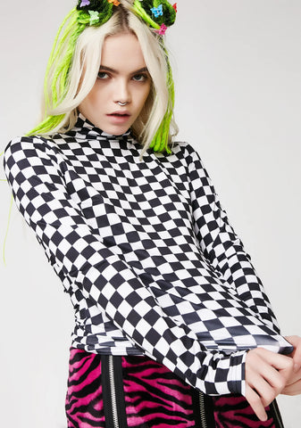 Into The Vortex Mock Neck Top