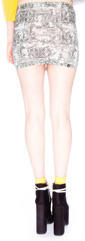 Vintage Motif Tube Skirt