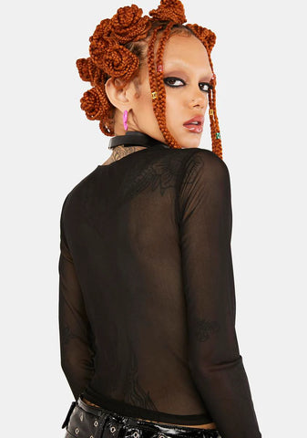 Queer Pride Long Sleeve Mesh Top