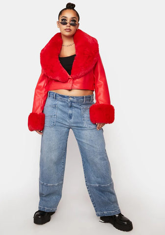 Red Plus Giselle Faux Fur Coat