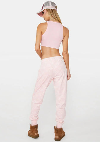Whisper Pink Embossed Velour Pants
