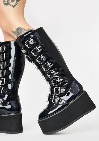 Damned-318 Platform Knee High Boots