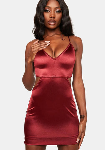 Burgundy Ever So Extra Mini Dress