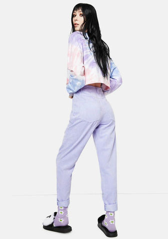 Purple Corduroy Mom Jeans