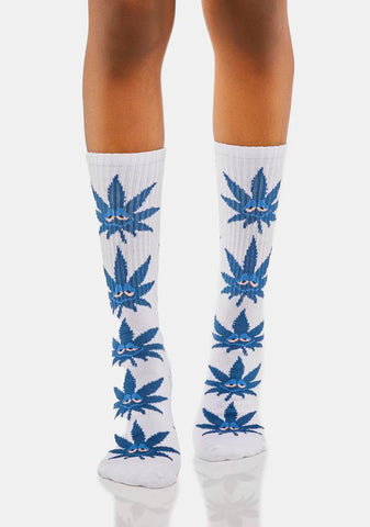 White Green Buddy Crew Socks