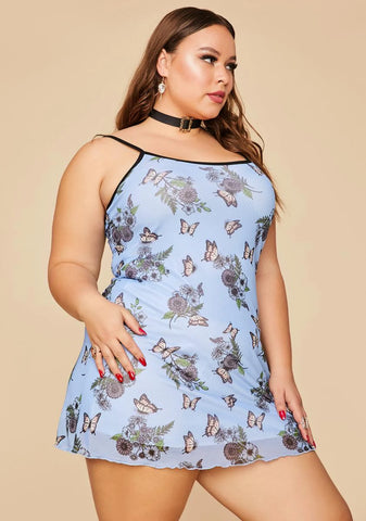 So Scenic Vision Mesh Mini Dress