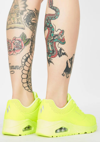 Yellow Neon Nights Uno Sneakers