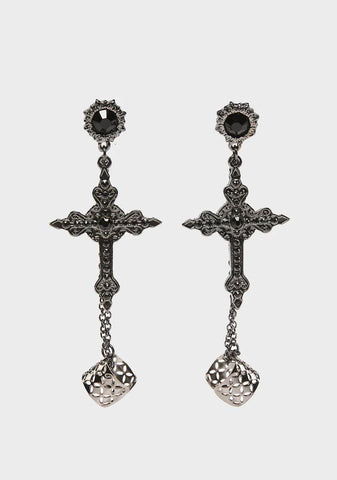 Let Us Rejoice Cross Earrings