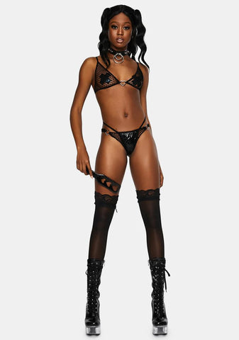 Double Dare Me Fishnet Lingerie Set