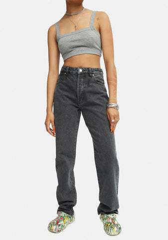 Vintage Black Classic Straight Leg Jeans