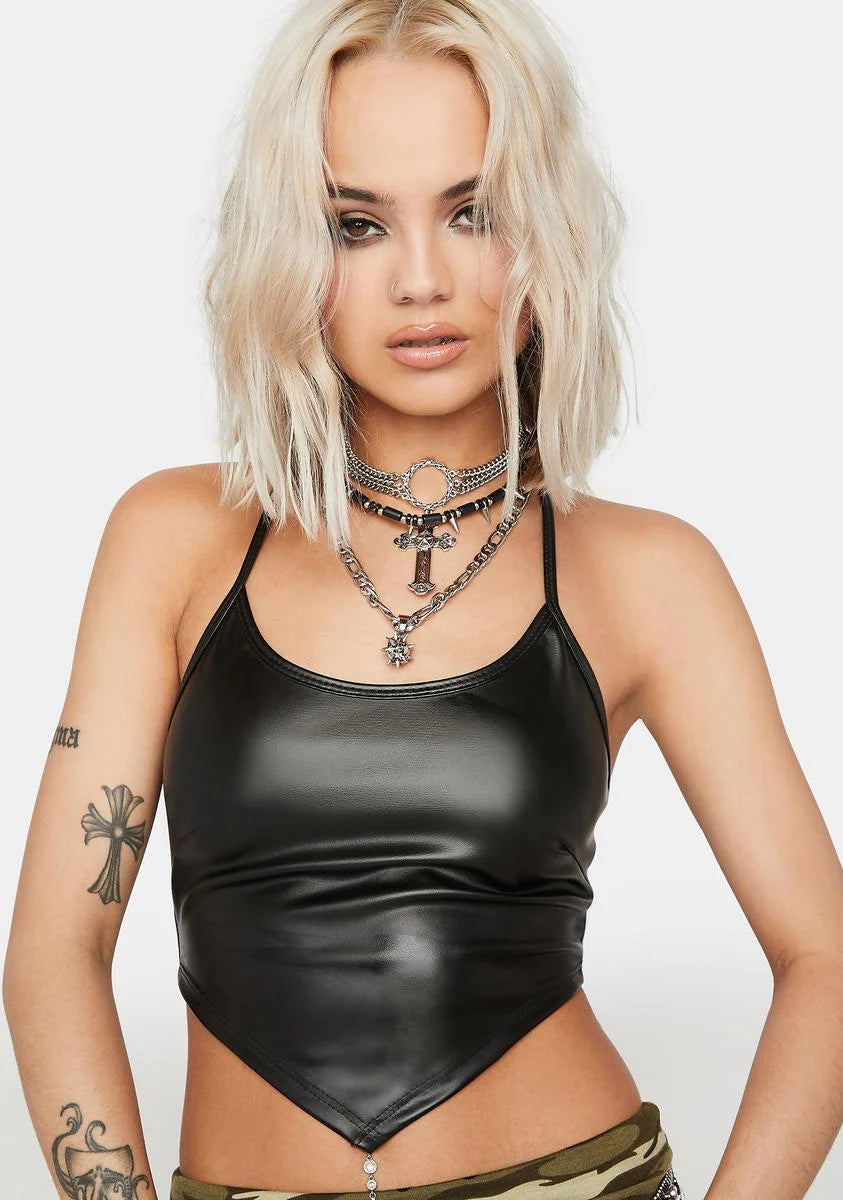 Backstage Bandit Vegan Leather Top