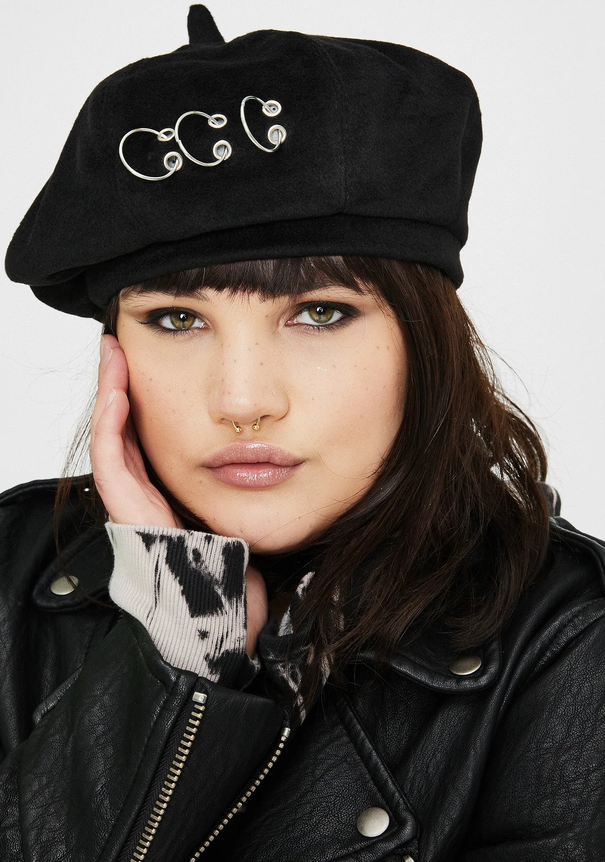 Night Watch Me Dissolve Pierced Beret