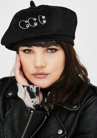 Night Watch Me Dissolve Pierced Beret