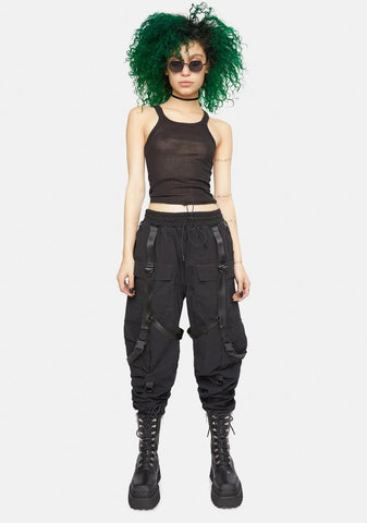 Synth Unisex Strappy Washed Cargo Pants