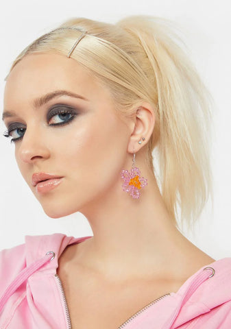 Iris So Spring Beaded Daisy Earrings