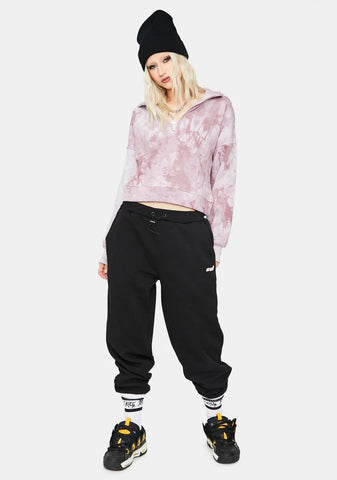 Grape About The Vibe Tie Dye Cropped Pullover