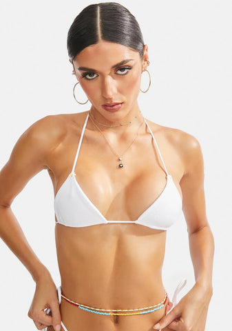 White String Bikini Top