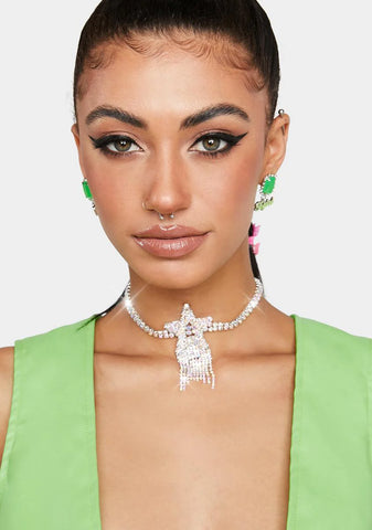 Make A Wish Rhinestone Choker