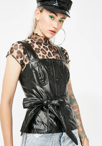 Wreck It Up Vegan Leather Bustier