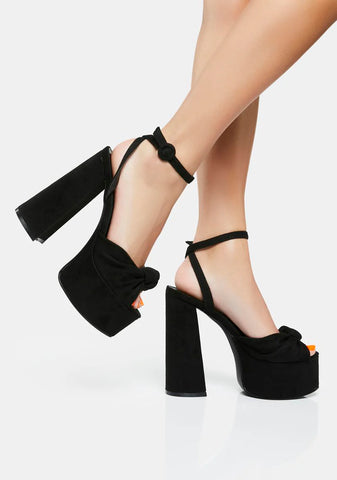 Black Knot On Platform Heels