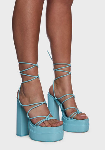 Wide Fit Blue Glow Girl Block Heels