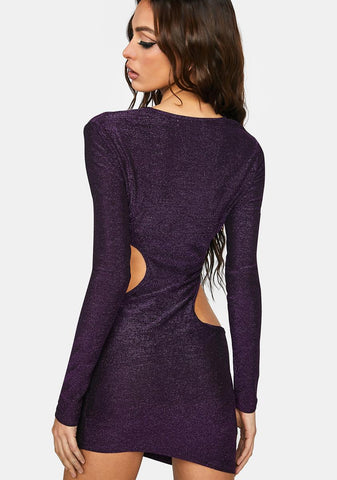 Purple Cutout Mini Dress